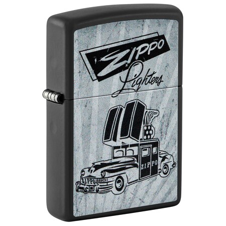 Zippo Car Design Black Matte Pocket Lighter 48572